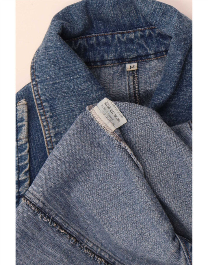 chemise en denim femme vintage UK 12 coton bleu moyen