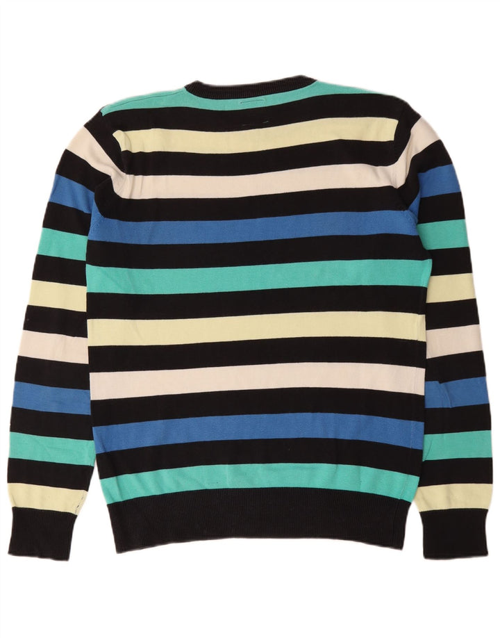 Jack & Jones Mens Crew Neck Jumper Sweater Medium Multicoloured Striped
