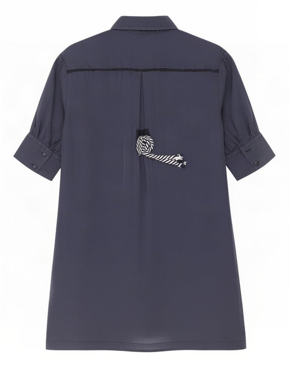 Sportmax Womens Short Sleeves A-Line Dress UK 10 Small Navy Blue
