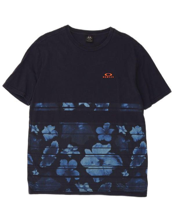 Camiseta masculina Oakley Regular Fit Top Médio Azul Marinho Floral
