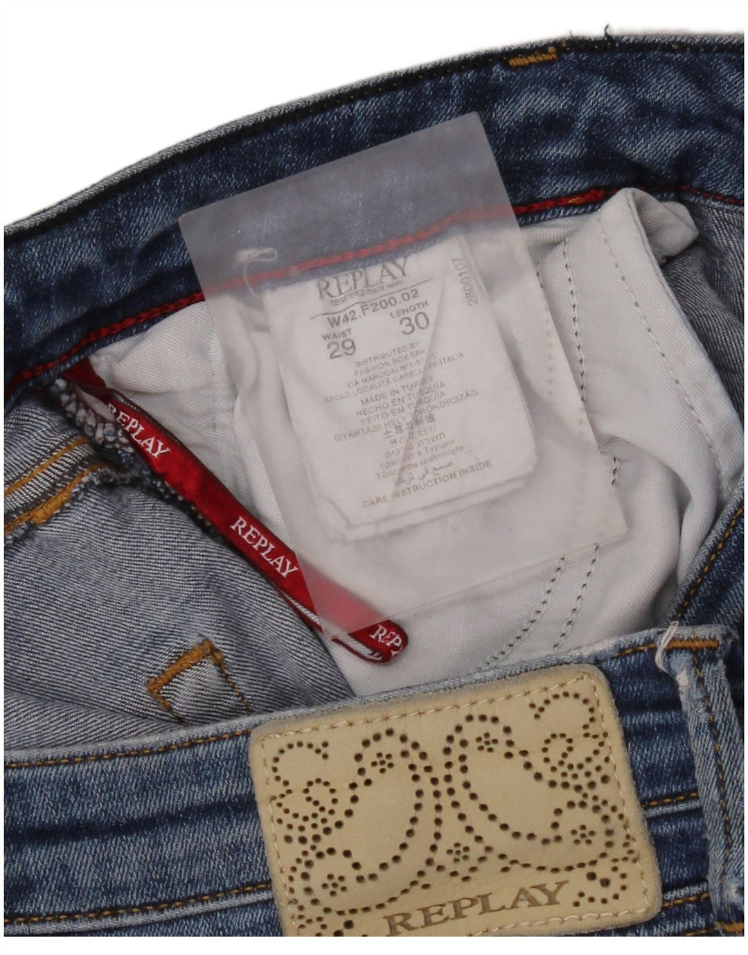 Replay Womens Slim Jeans W29 L30 Blue Cotton