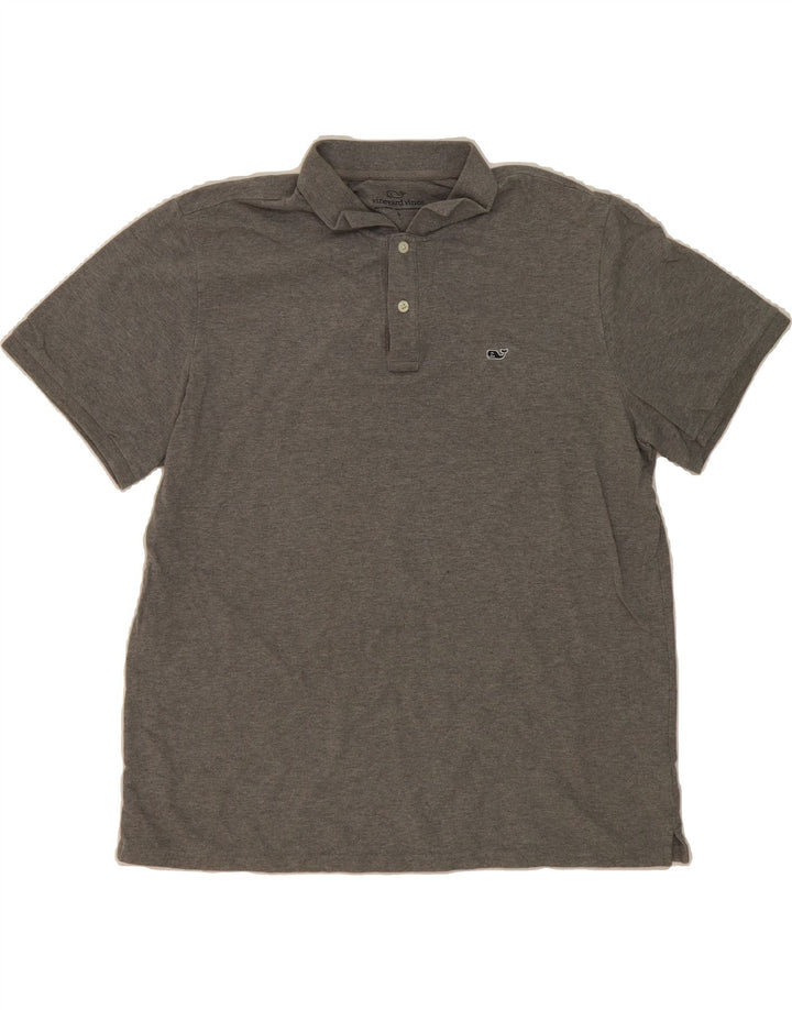 VINEYARD VINES Mens Polo Shirt Large Grey Cotton Vintage Vineyard Vines and Second-Hand Vineyard Vines from Messina Hembry 