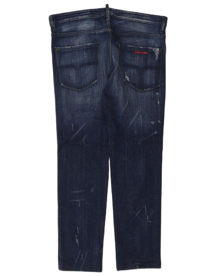 Dsquared2 Womens Distressed Slim Jeans IT 52 2XL W36 L29 Blue Cotton