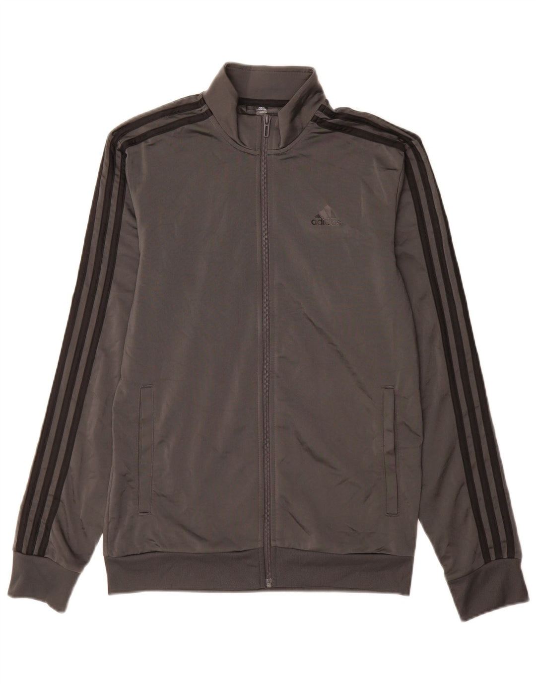 Adidas Mens Tracksuit Top Jacket Pequeno Poliéster Cinza