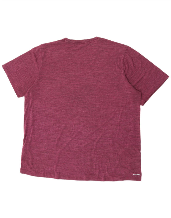 Adidas Mens T-Shirt Top XL Burgundy Flecked Polyester