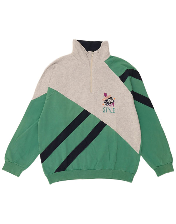 Felpa Campagnolo da uomo con zip e collo, colore verde medio