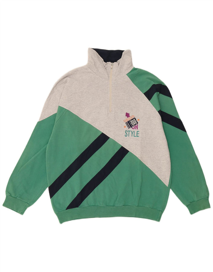 Campagnolo Sweatshirt med lynlås til mænd mellem grøn farveblok