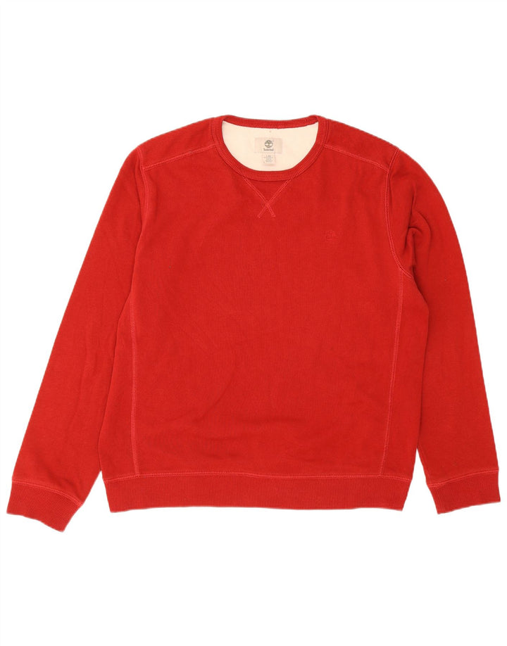 Timberland Mens Regular Fit Sweatshirt Jumper Large Red Cotton