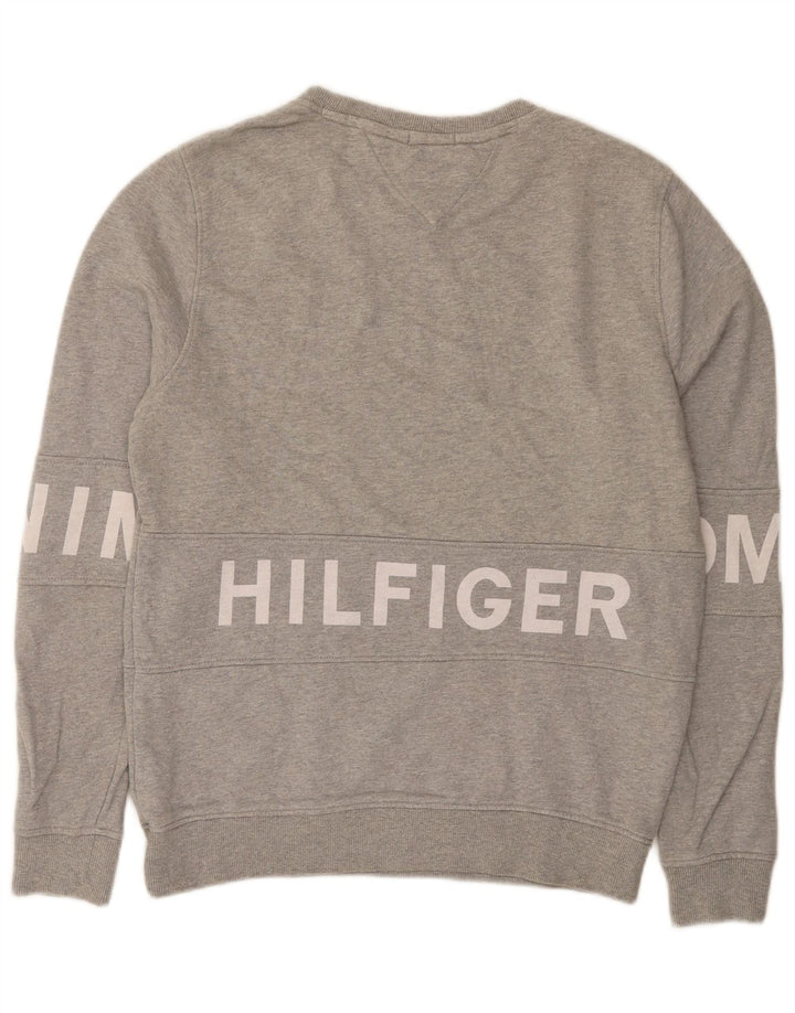 Tommy Hilfiger Herre Grafisk Sweatshirt Jumper Medium Grå Bomuld