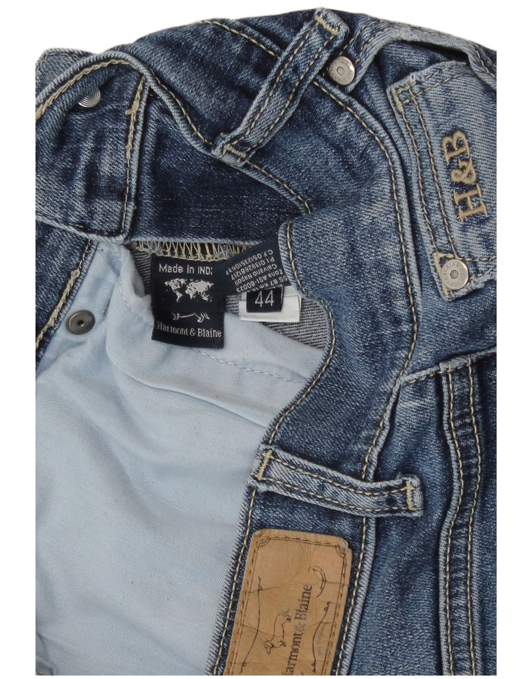 Harmont & Blaine Dame Crop Straight Jeans IT 44 Medium W30 L26 Blå