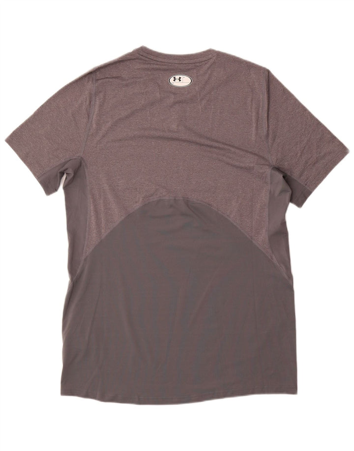 Under Armour Mens Heat Gear T-Shirt Top Medium Grey Flecked Polyester