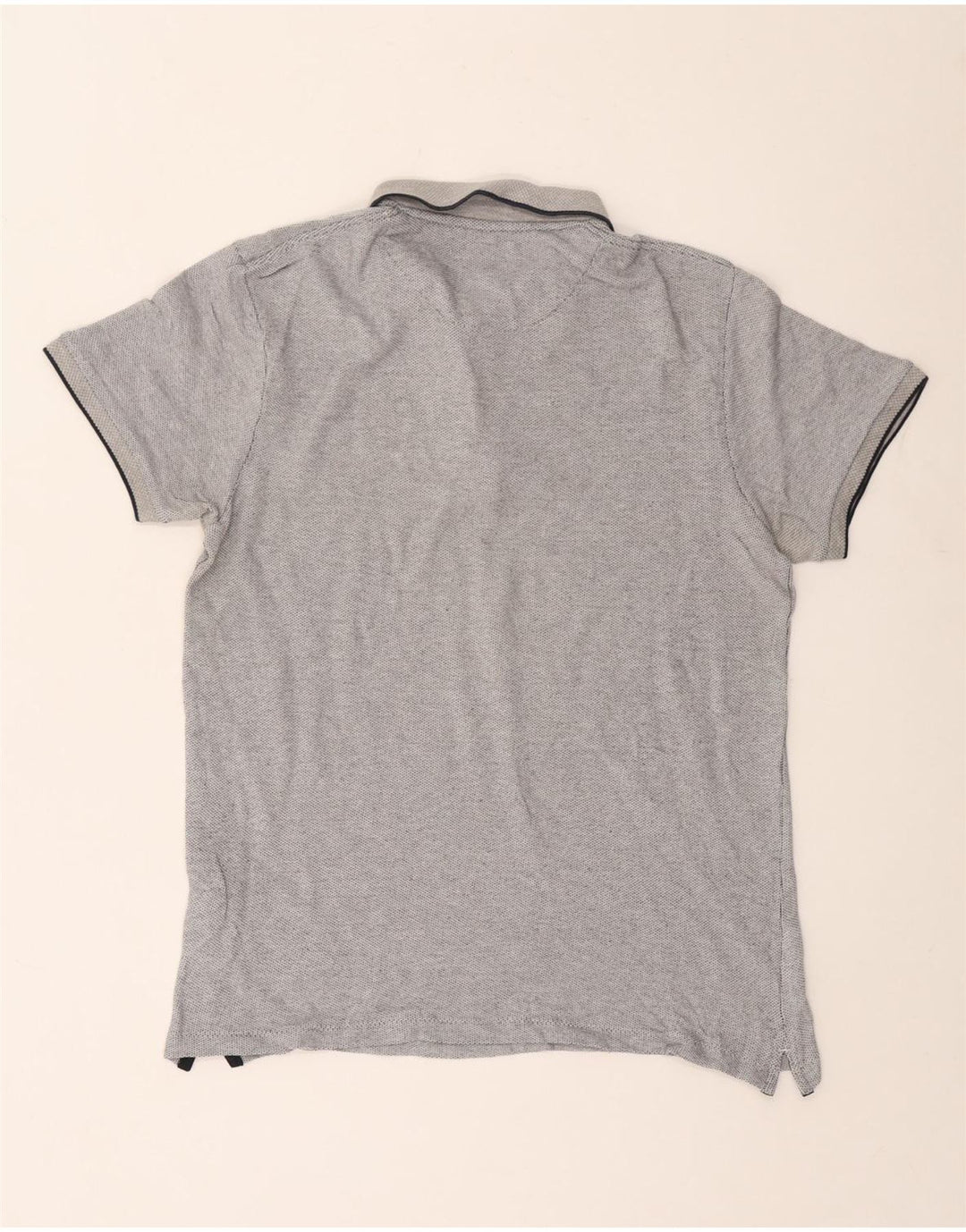 Zara Mens Polo Shirt Medium Grey Cotton