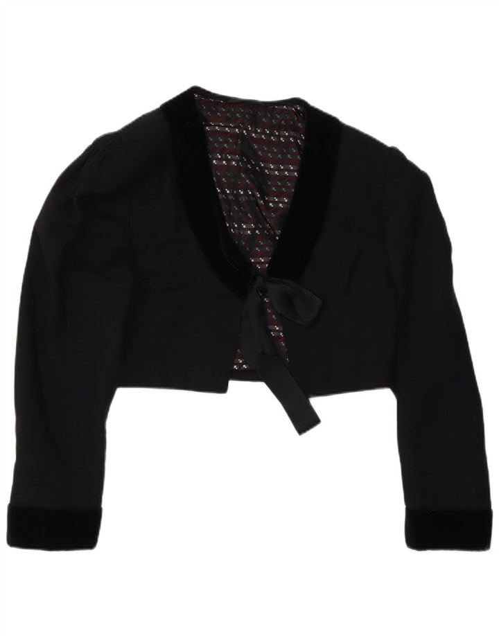 Vintage Womens Crop Bolero Jacket UK 14 Medium Black