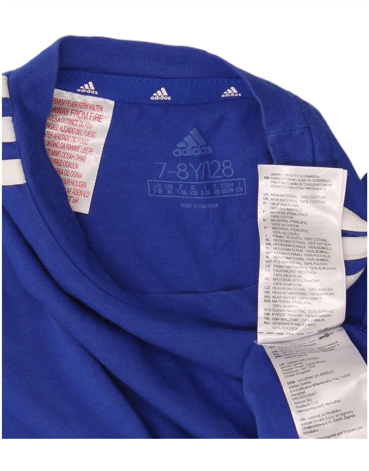 Adidas drenge T-shirt top 7-8 år blå bomuld
