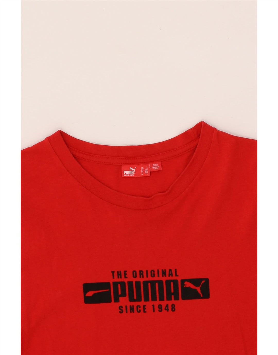 PUMA Mens Graphic T-Shirt Top Large Red Vintage Puma and Second-Hand Puma from Messina Hembry 