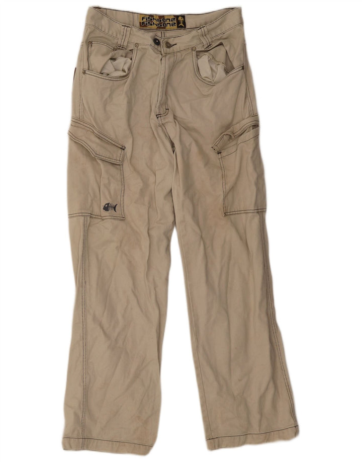 Pantaloni cargo drepți pentru bărbați Fishbone Medium W32 L30 Bej