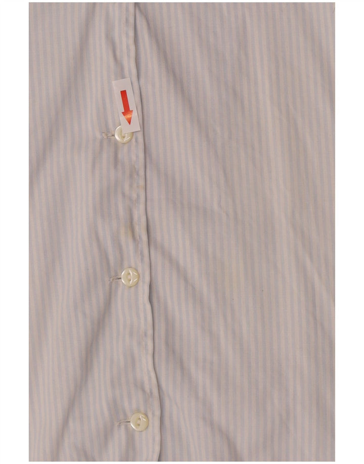 Benetton Chemise à manches courtes pour femme Blouse IT 44 Bleu moyen à fines rayures