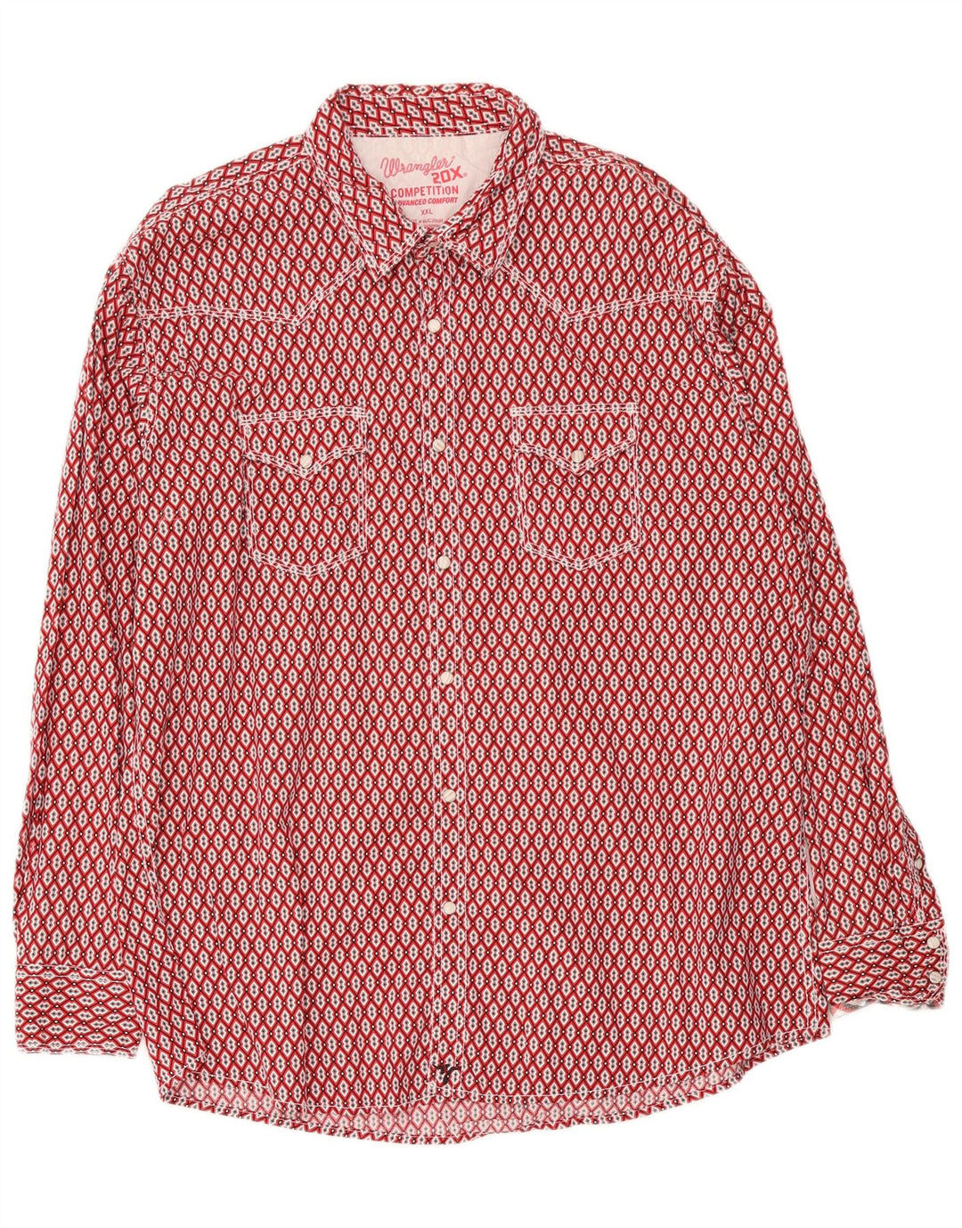 Wrangler Camisa Hombre 2XL Algodón Geométrico Rojo
