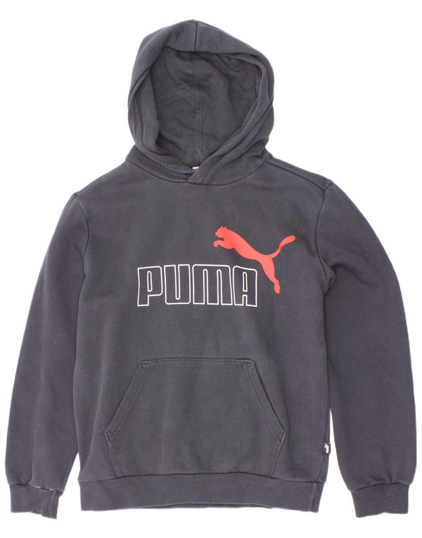 Puma Sudadera con capucha gráfica para niños 11-12 años Algodón azul marino