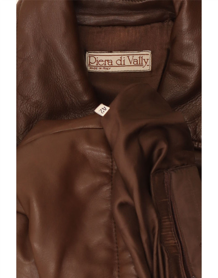 Vintage Womens Leather Jacket IT 42 Medium Brown