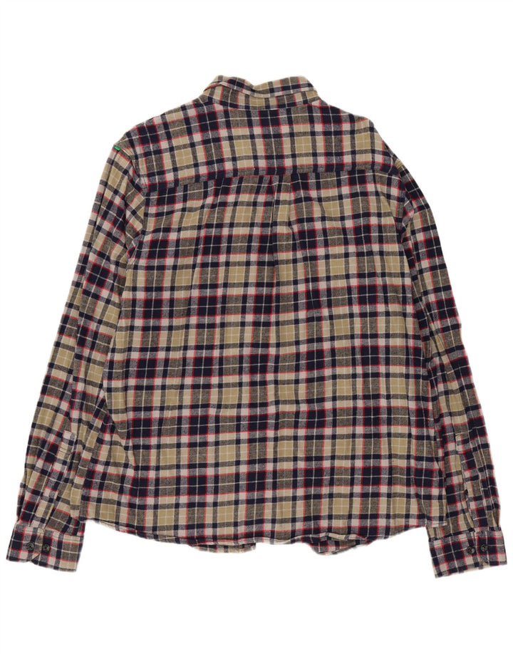 Camisa masculina de flanela Eddie Bauer XL verde xadrez