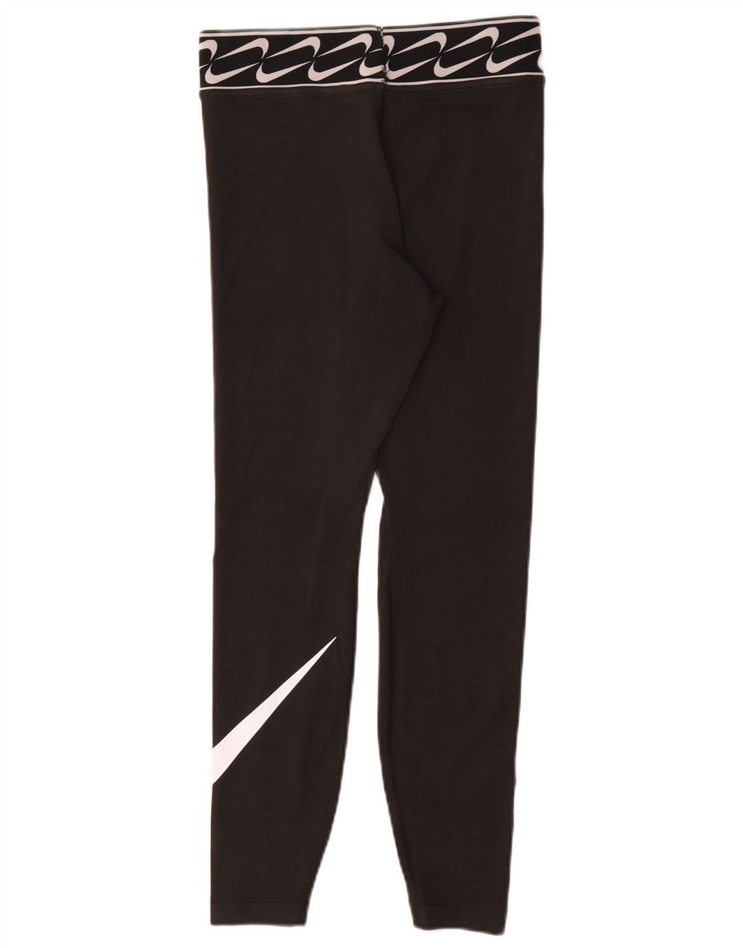 NIKE Womens Graphic Leggings UK 10 Small  Black Cotton