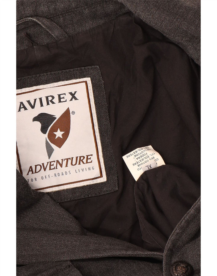 Avirex Mens 4 Button Blazer Jacket UK 42 XL Grey Cotton