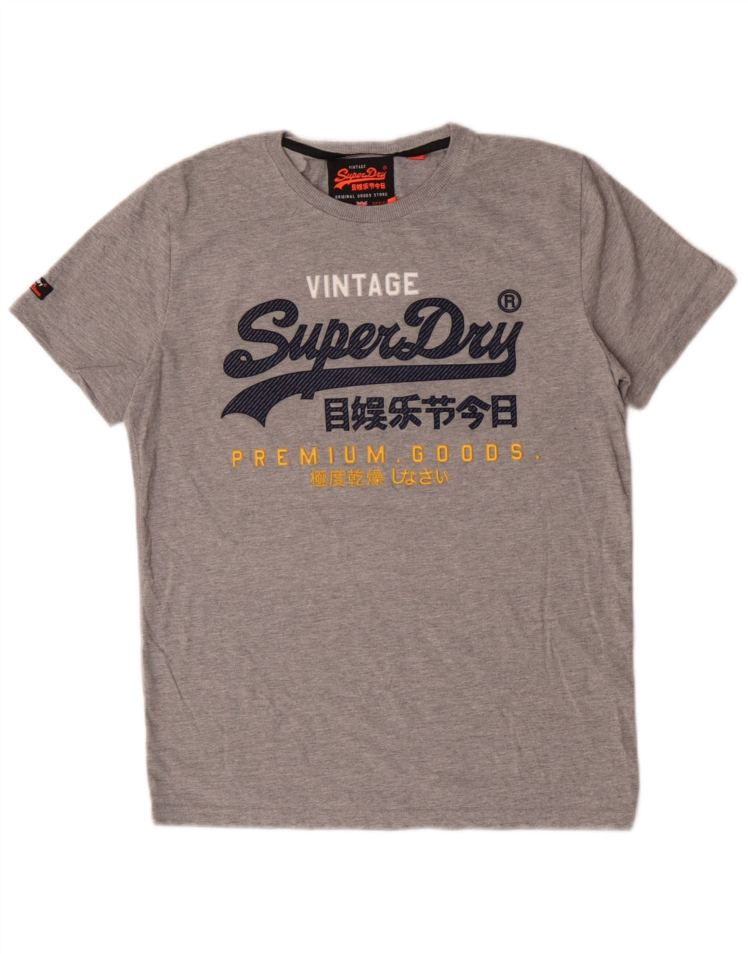 Superdry Mens Extra Slim Graphic T-Shirt Top Large Grey Cotton