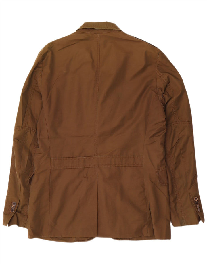 Massimo Dutti Herre 3-knaps blazerjakke EU 52 Stor brun bomuld