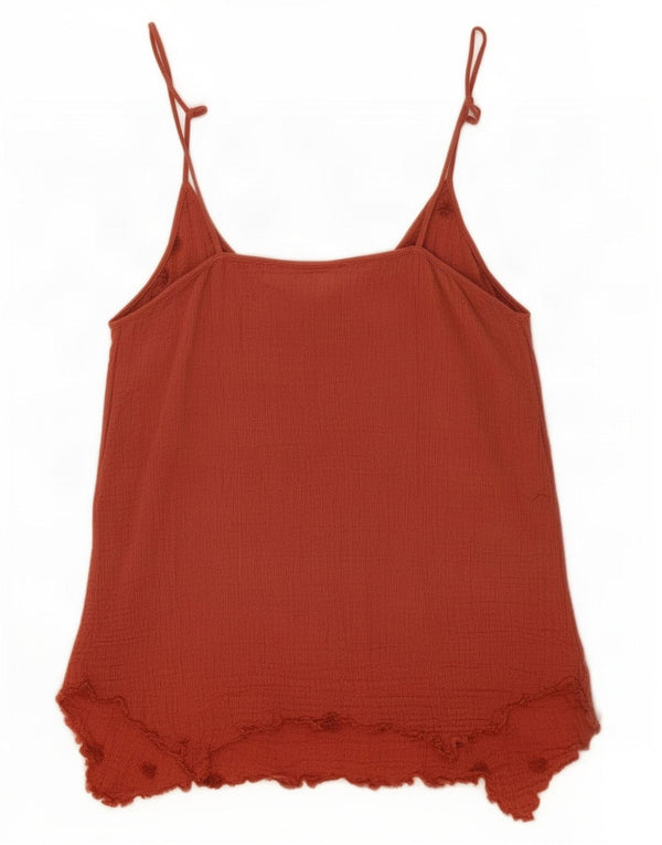 Zara Dame Trafaluc Crop Asymmetrisk Cami Top UK 14 Large Red Floral