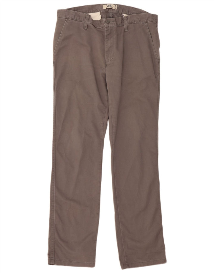 Vans Mens Straight Chino Trousers W34 L33 Grey Cotton
