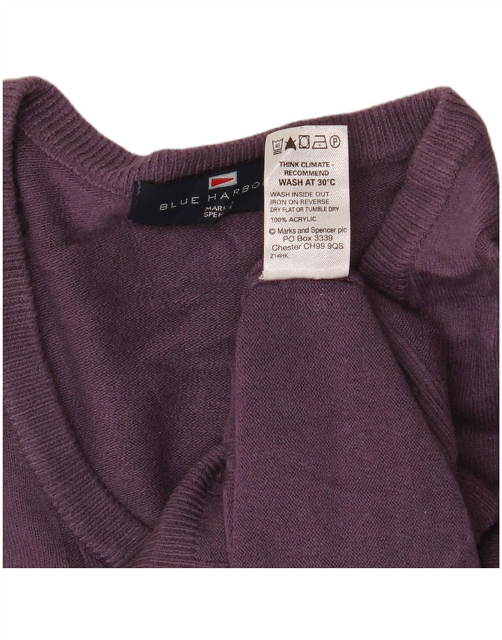 MARKS & SPENCER Maglione da uomo con scollo a V blu Harbour viola medio