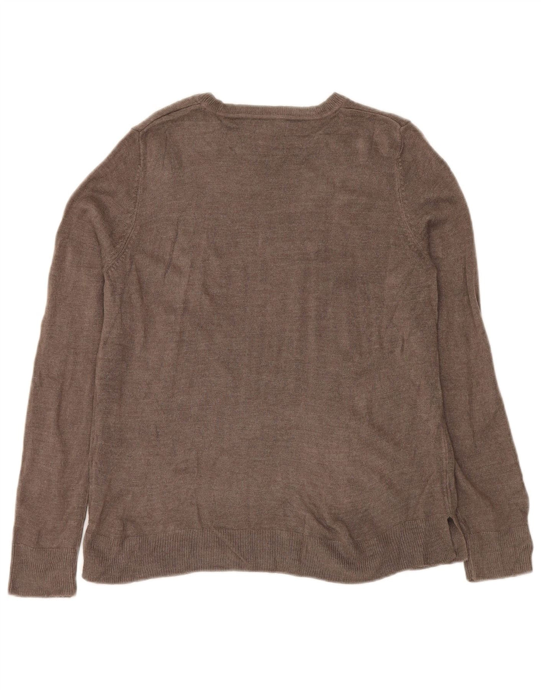 Marks & Spencer Womens Boat Neck Jumper Sweater UK 12 Medium Grey Acrylic