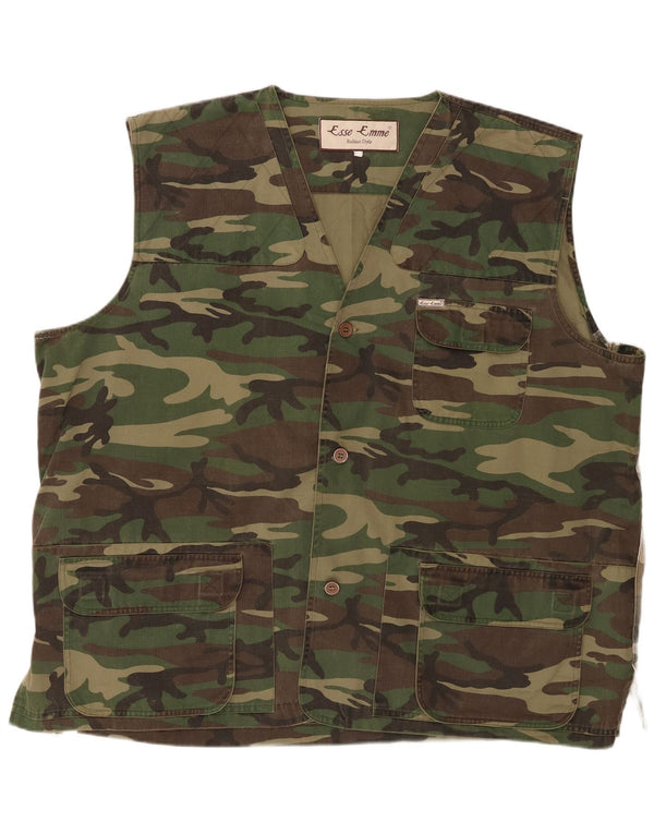 ESSE EMME Herren Utility Gilet UK 44 2XL Khaki Camouflage
