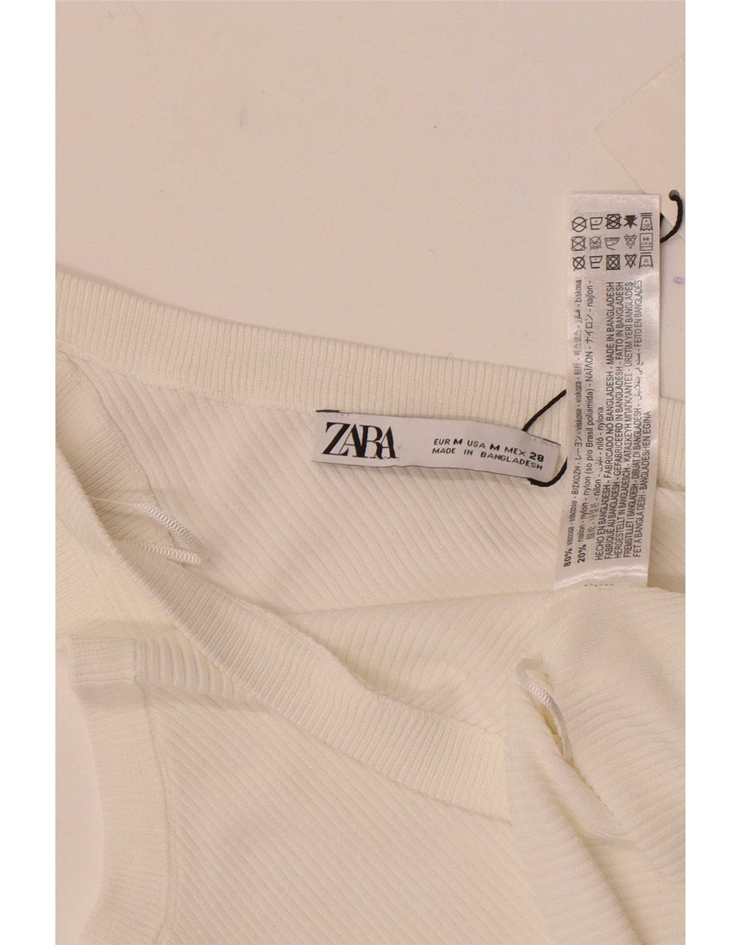Zara Womens One Shoulder Top UK 12 Medium White Viscose