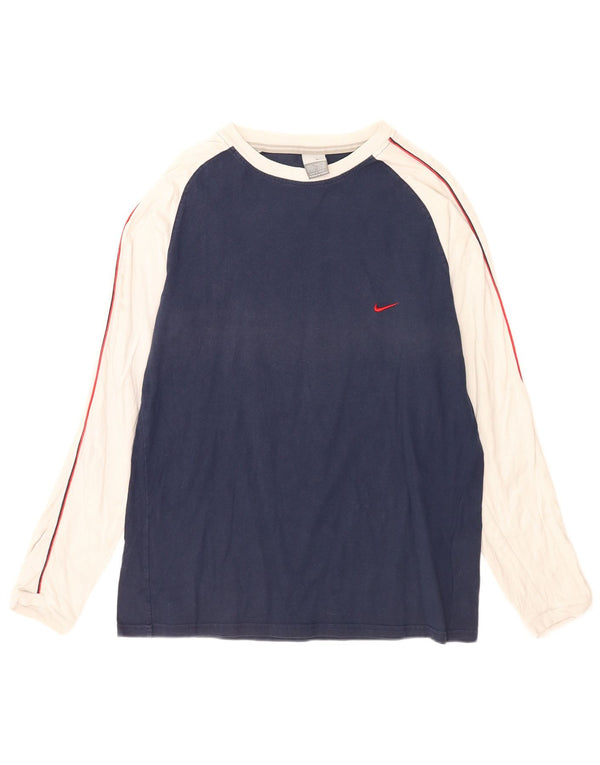 Nike Haut à manches longues pour homme UK 42/44 Large Bleu marine Colourblock