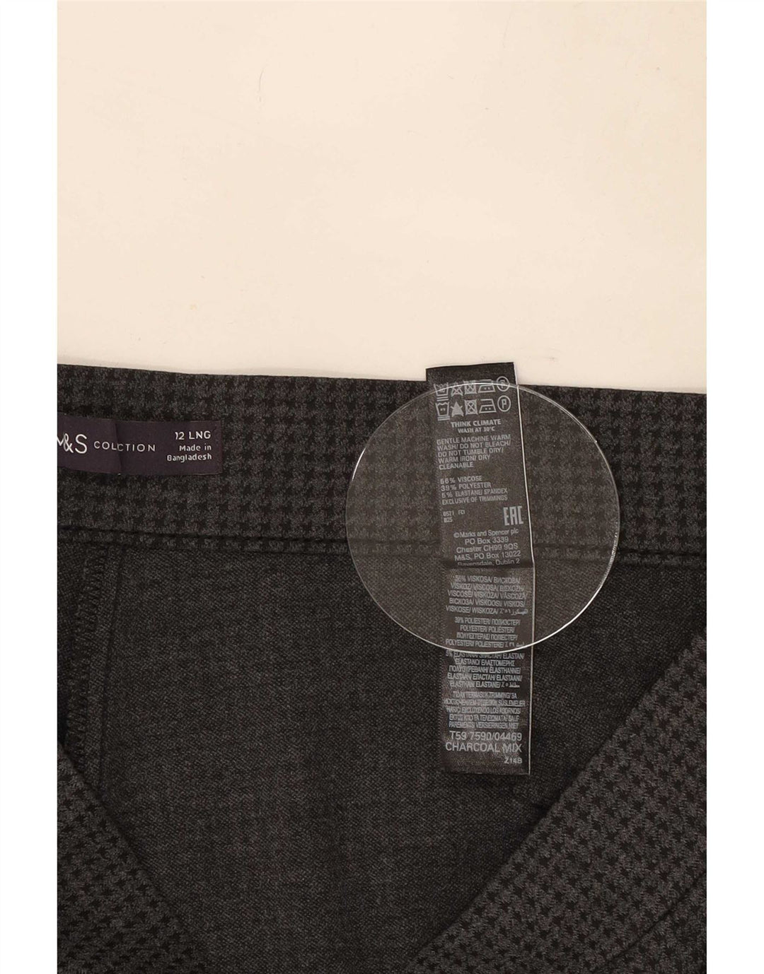 Marks & Spencer Pantalon décontracté pour femme UK 12 Medium W30 L31 Gris