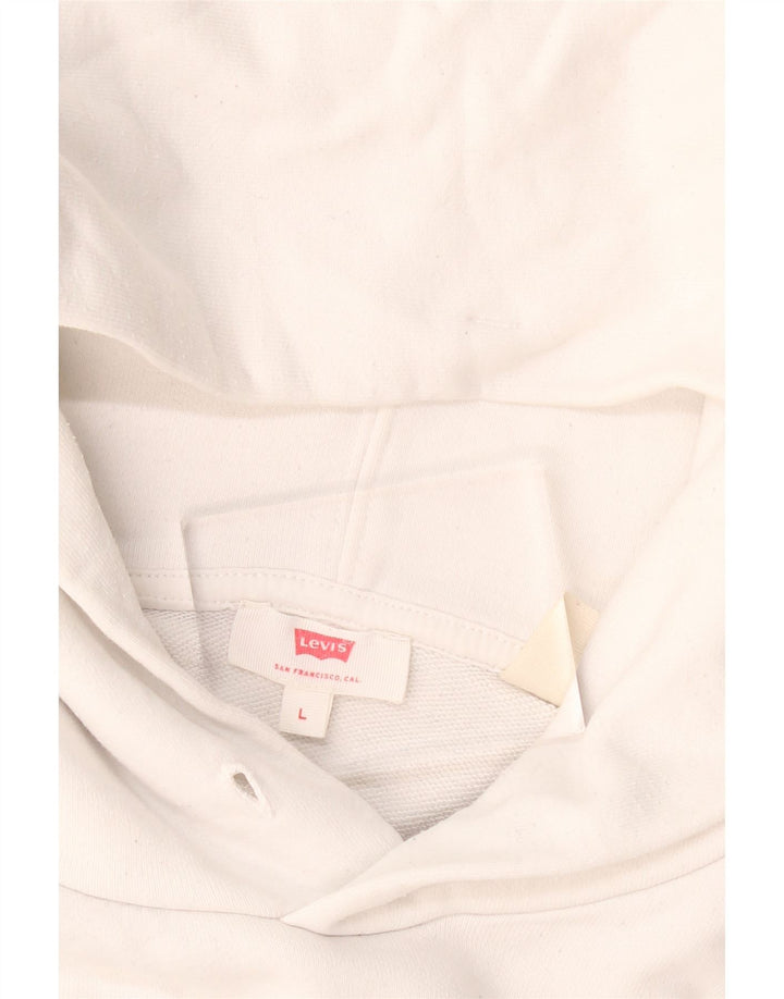 LEVI'S Grafisk hættetrøje til kvinder UK 16 Large White