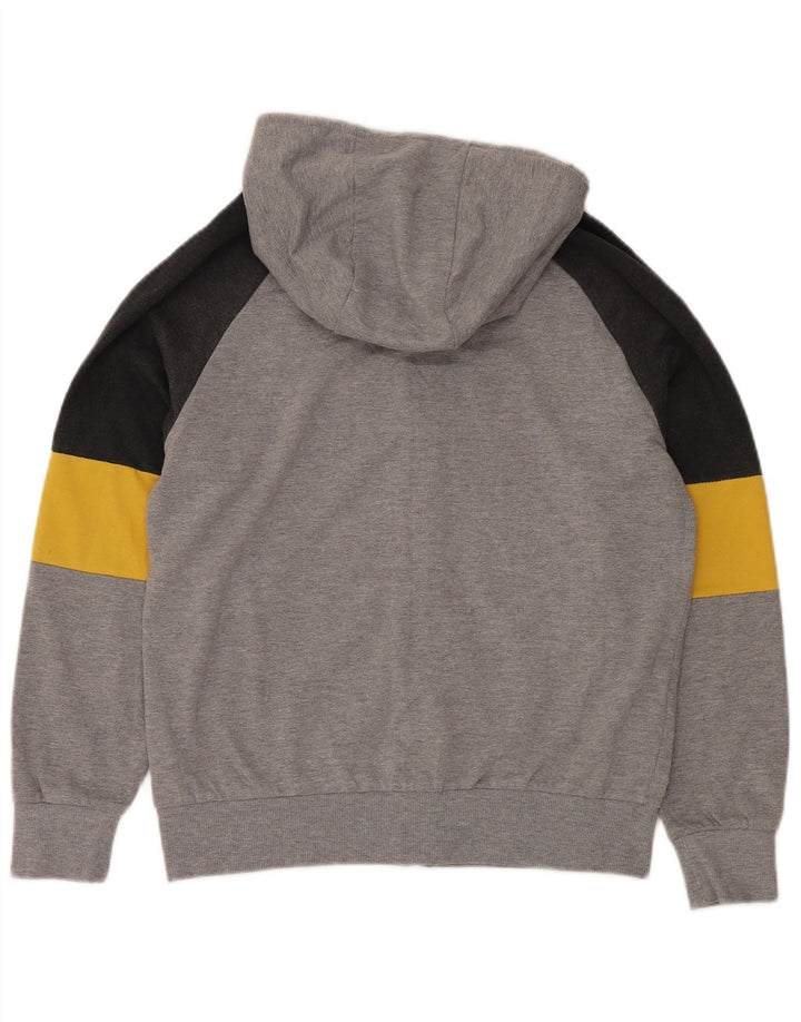 UMBRO Mens Zip Hoodie Sweater Medium Grey Colourblock Cotton