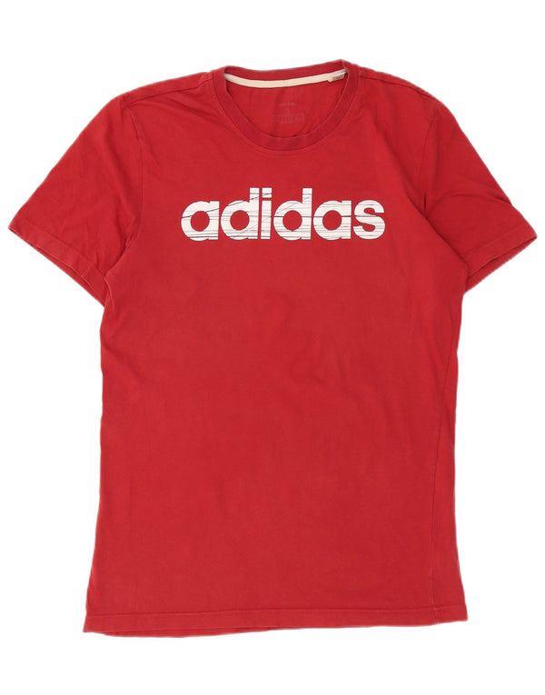 Adidas Mens Graphic T-Shirt Top Petit Rouge Coton