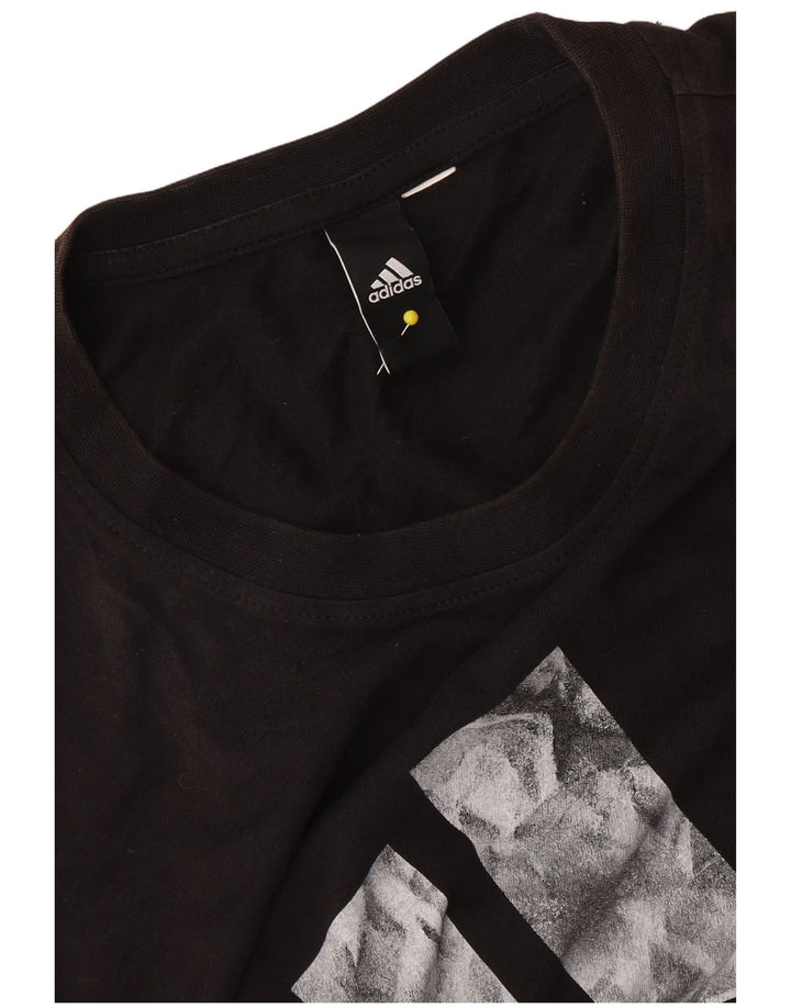 Adidas Mens Graphic T-Shirt Top Medium Black Colourblock