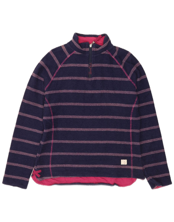 Γυναικεία φούτερ Weird Fish 1/4 με φερμουάρ Jumper UK 14 Medium Navy Blue ριγέ