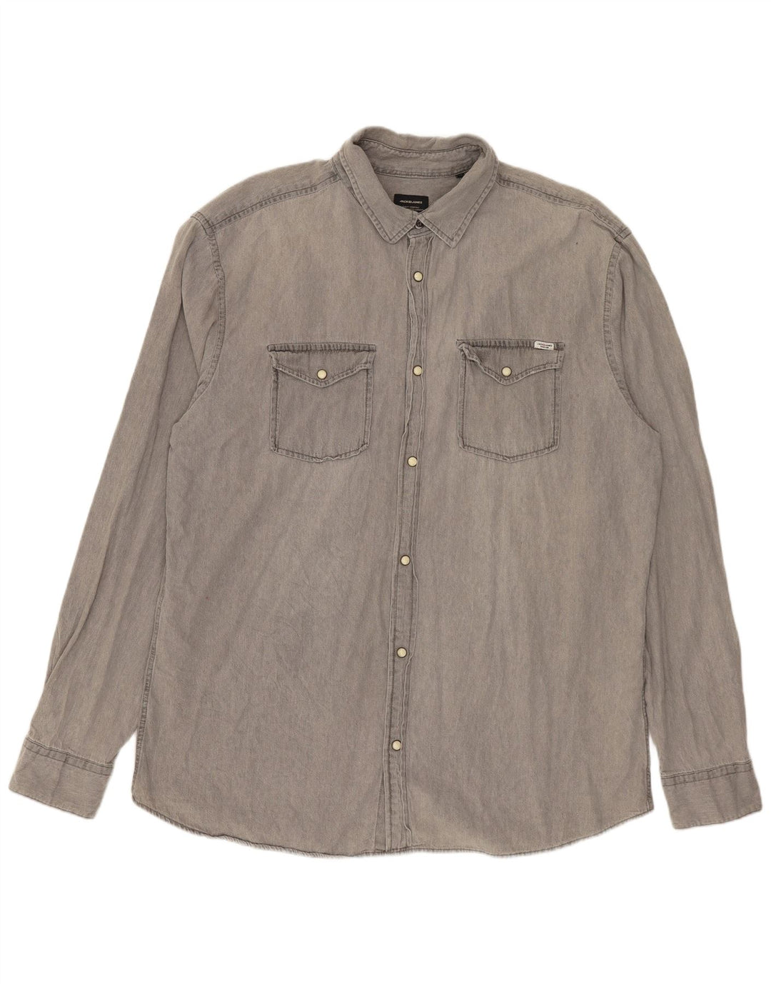 Jack & Jones Herrenhemd 2XL Grau Baumwolle