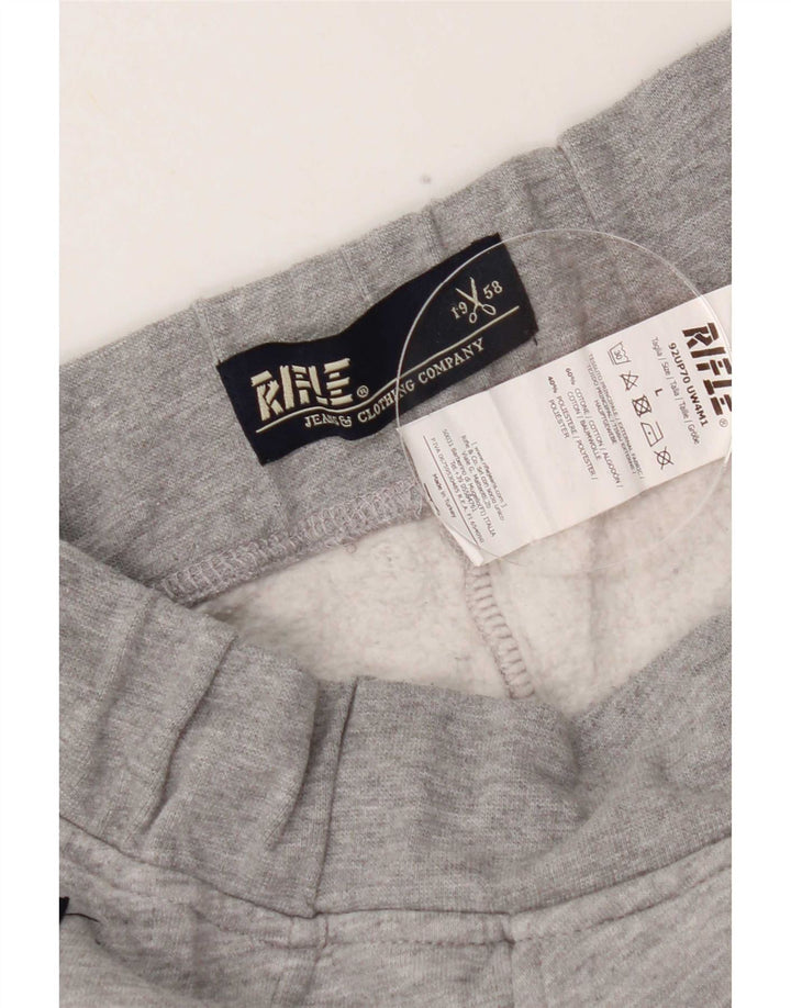 Rifle Mens Tracksuit Trousers Joggers Large Grey Cotton