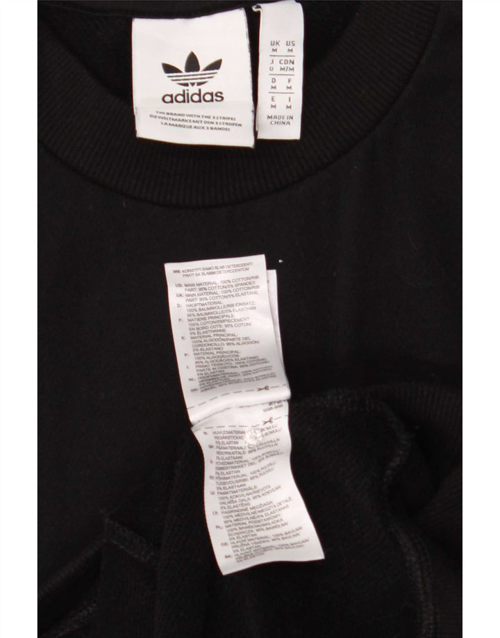 Pulover Adidas pentru bărbați, bumbac mediu negru