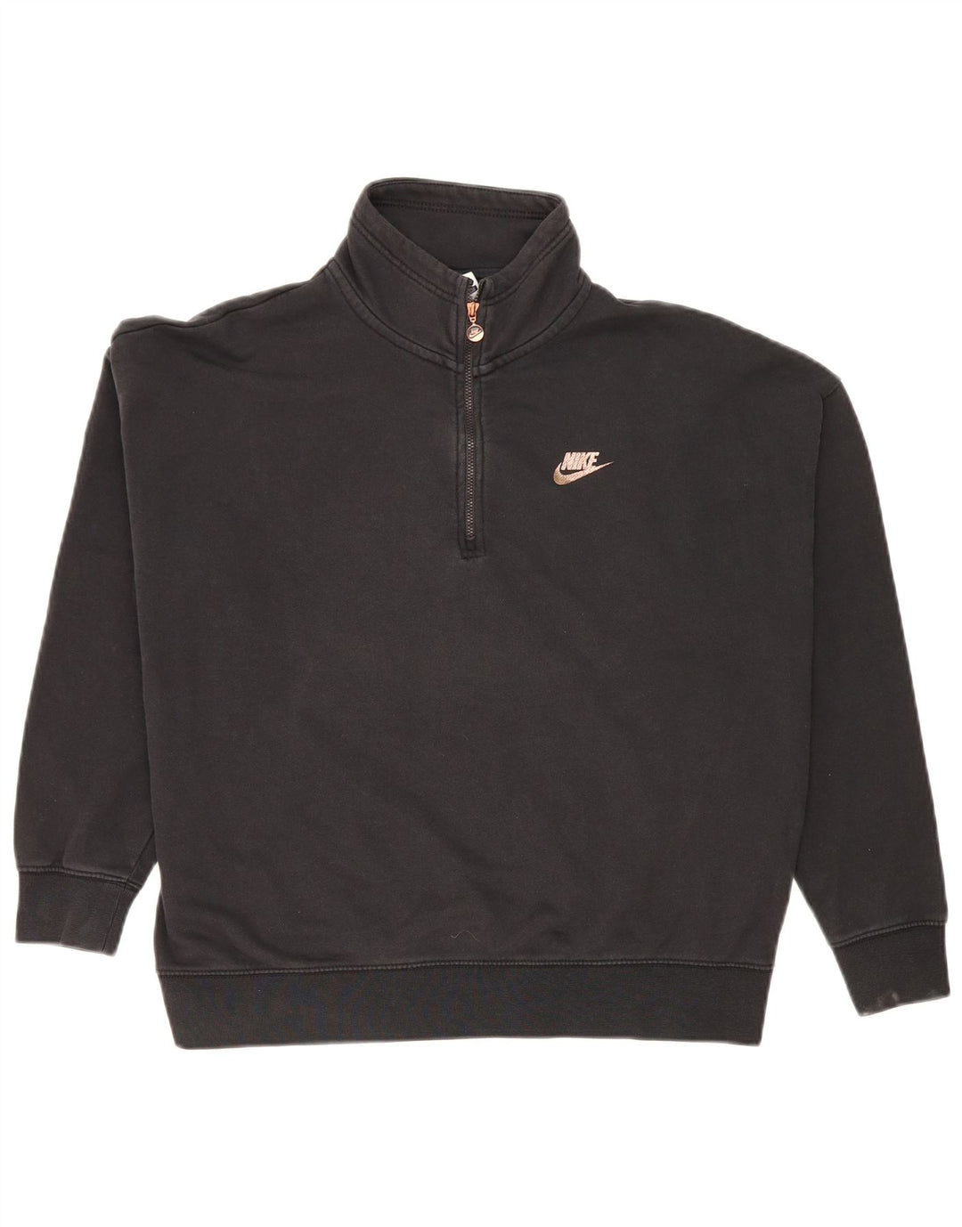 Felpa da donna con collo con zip e grafica oversize Nike da donna, taglia UK 14, media, nera