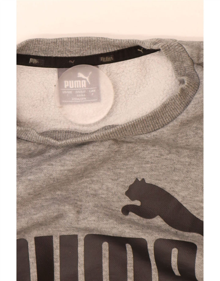 Puma Mens Graphic Sweatshirt Jumper Small Grey Flecked Cotton