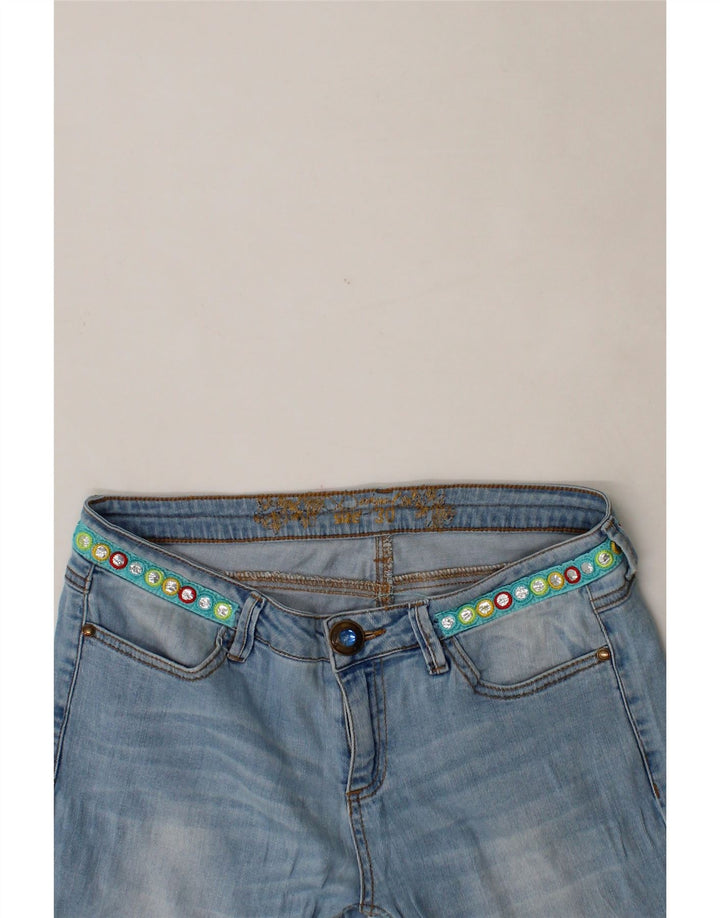 DESIGUAL Womens Straight Jeans W30 L33 Blue Floral Vintage Desigual and Second-Hand Desigual from Messina Hembry 