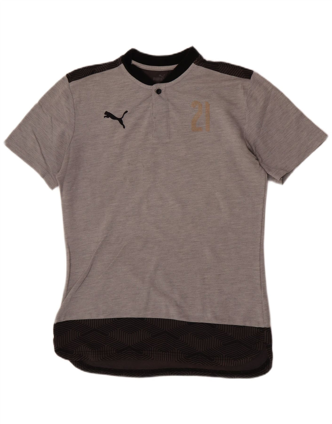 Puma Mens Graphic T-Shirt Top Medium Grey Colourblock Cotton