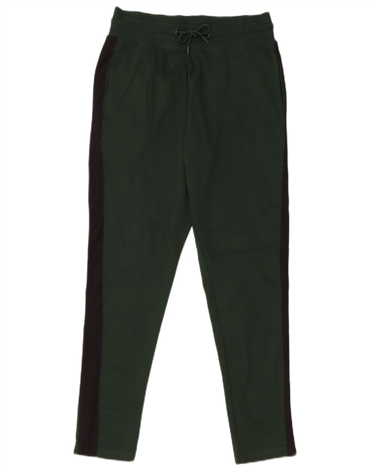 Zara Mens Tracksuit Trousers Small  Green Colourblock Cotton